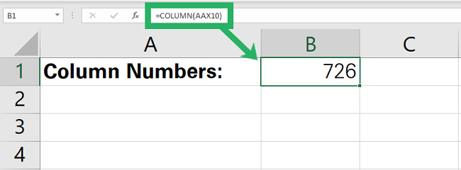 The Excel column number