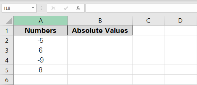 List of positive and negative values