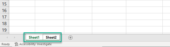 Selecting multiple sheets using CTRL shortcut. 