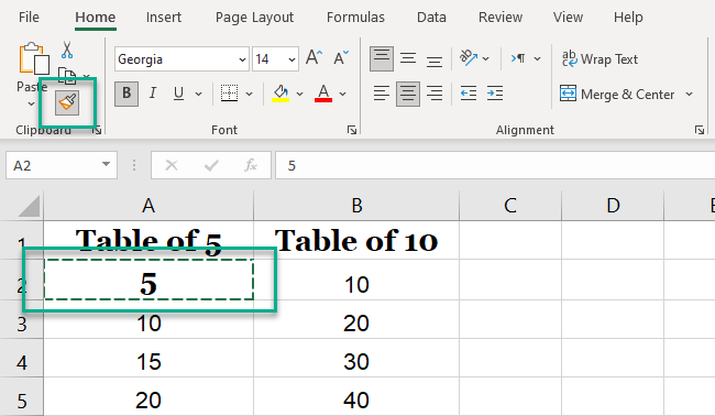 Selecting the cell and double clicking the format painter. 