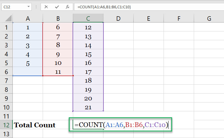 Writing the COUNT formula