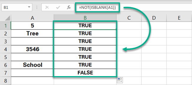 ISBLANK and Not Function