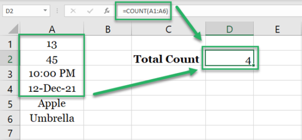 How to Use the COUNT function in Excel (and COUNTA)