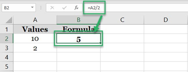 Dividing a cell reference by a value