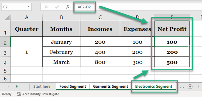 Grouped multiple sheets in Excel