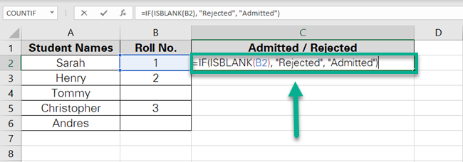 Writing the IF function