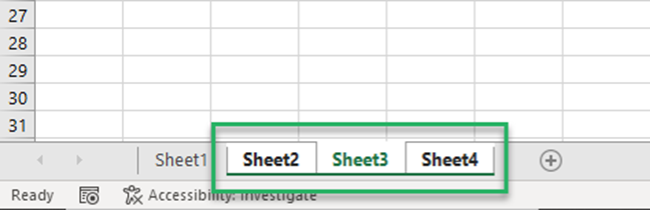  Selecting multiple worksheets for detecting misspelled words