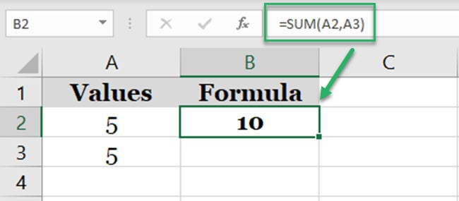 SUM adds cell references