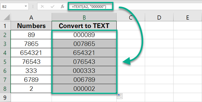 11 num text result Excel changes numbers in all the cells to text