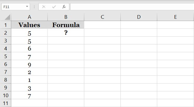 Data in Excel