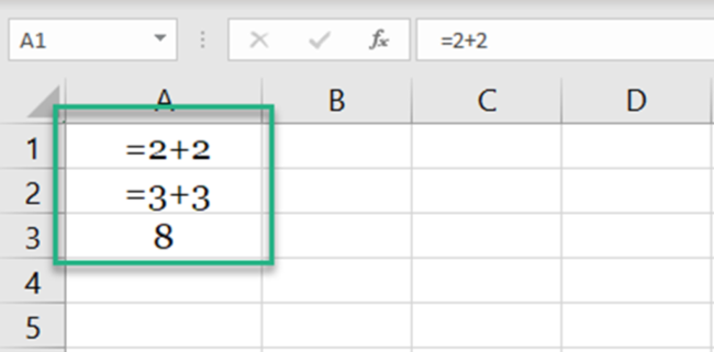 Results replaced by formulas