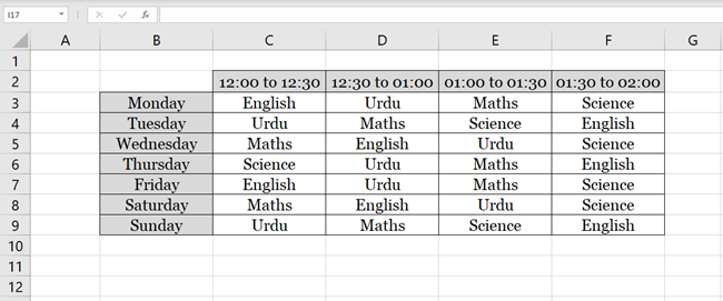 Convert multiple columns and multiple rows in Excel