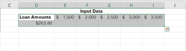 13 select inputs Selection of Input Data