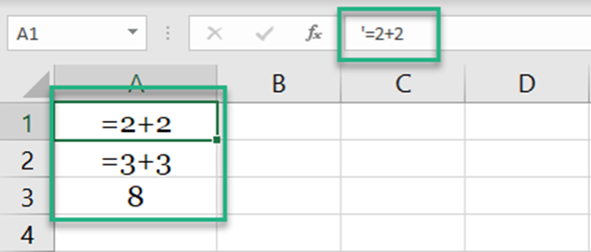 Results replaced by formulas