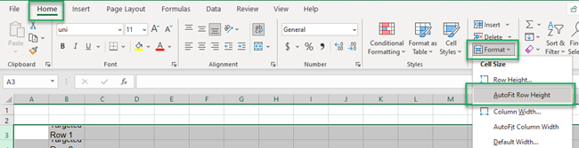 Format cells