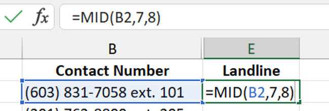 15 mid function example Use of MID function example