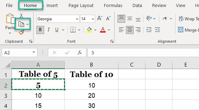 Copy the formatting by selecting the Copy command on home Tab