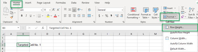 Formatting cells