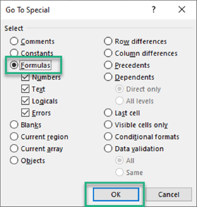 Click Formulas