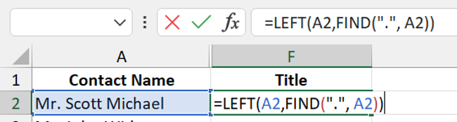 21 left extracts all chars This LEFT formula extracts all characters up to the first period