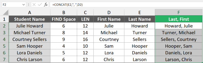 CONCAT also converts input numbers to text