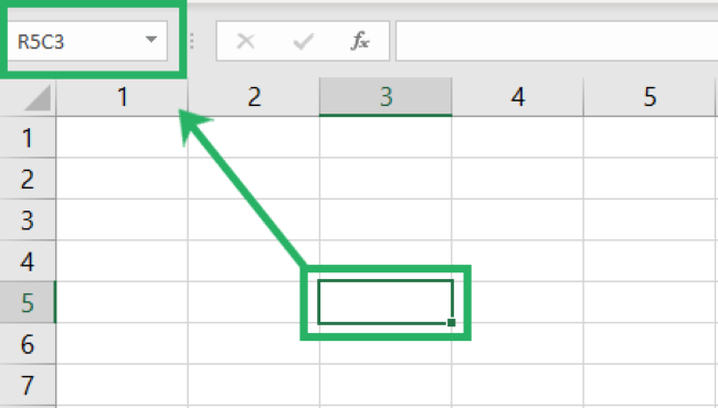 Cell reference under R1C1 reference style