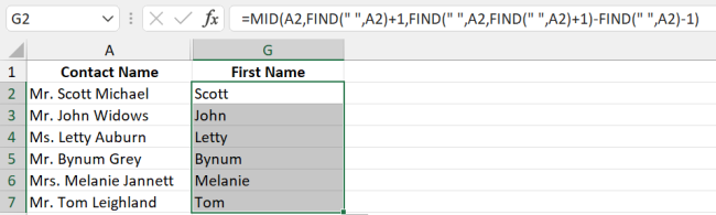 27 mid extracts string result Excel MID function extracts the string as specified by the FIND formulas