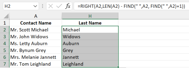 31 result subtract extract Now you have extracted the last names