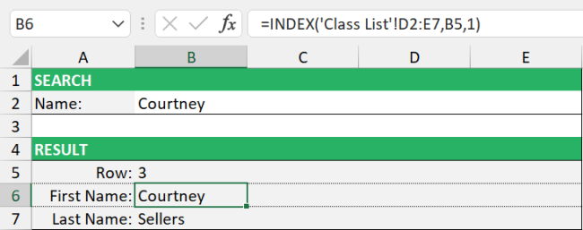 The First Name result