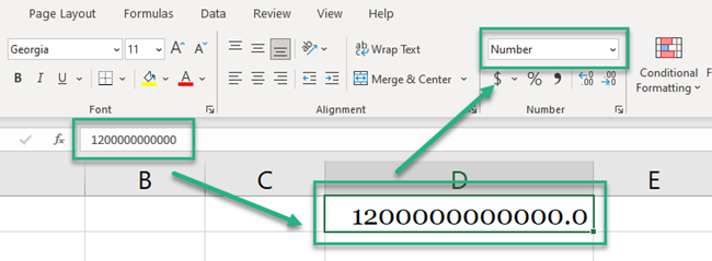 Changing number formats