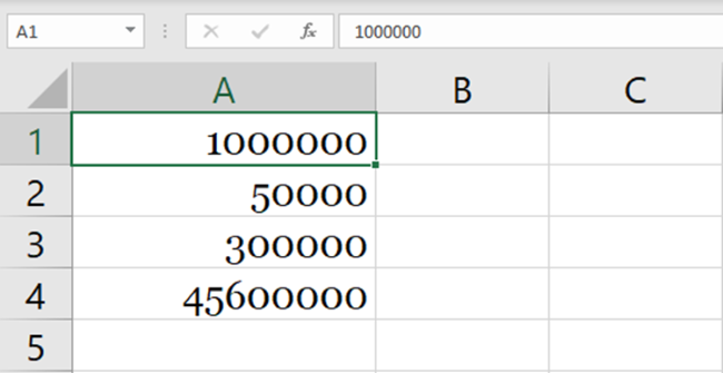 Numbers in Excel