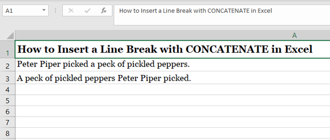 Using example sentences for adding line breaks