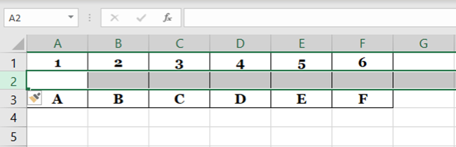 Excel inserts a blank row