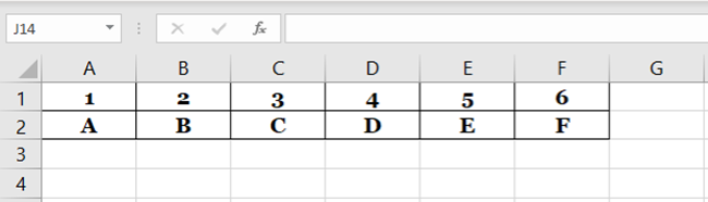 Adjacent data rows in Excel