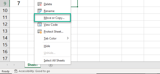 10 move or copy Selecting copy option.