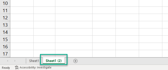 13 copied sheet Copy of sheet created using CTRL.