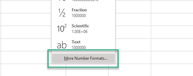 More Number Formats