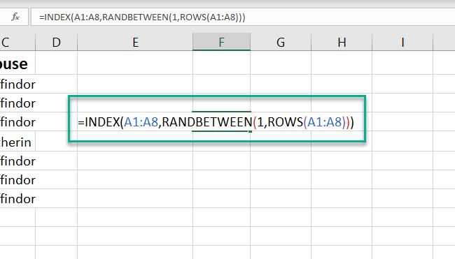 Formula for using ROWS function 