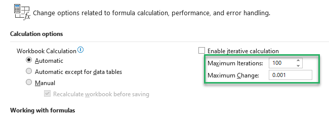 Maximum iterations box and maximum change box