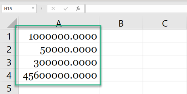 Decimal places set to four