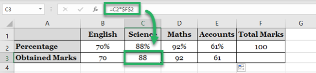 Cell reference absolute