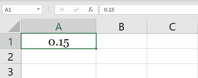 Decimal to be converted into percentage