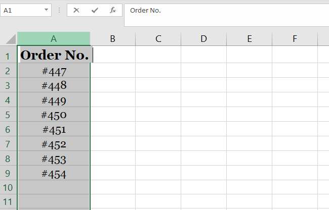 Pasting column A in new sheet 