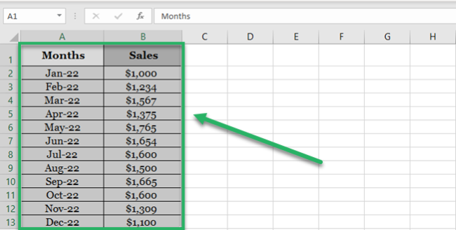 Selection of existing values