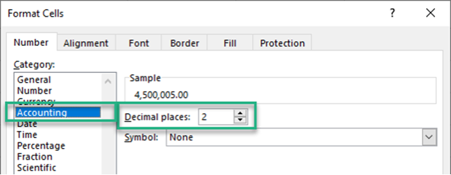 Adjusting the decimal places