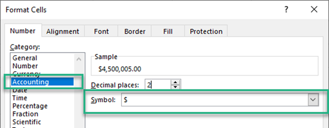 Adjusting the currency symbol