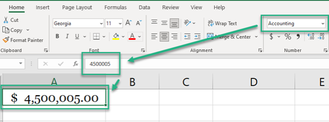 Accounting formatting