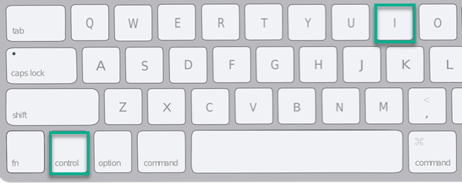 Italicize shortcut key