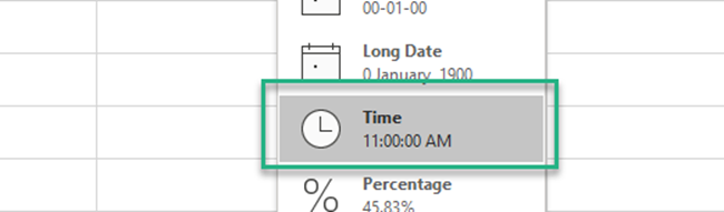 Different time formats