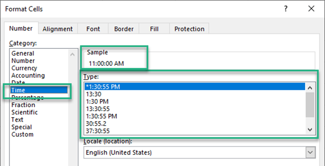  Formatting as time